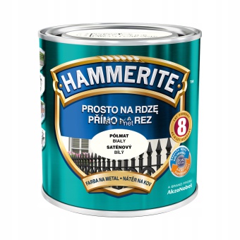 Farba do metalu Na rdzę 0,7L półmat biały HAMMERITE