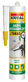 SOUDAL AKRYL BŁYSKAWICZNY TURBO EXPRESS SILIKON BIAŁY 280ML