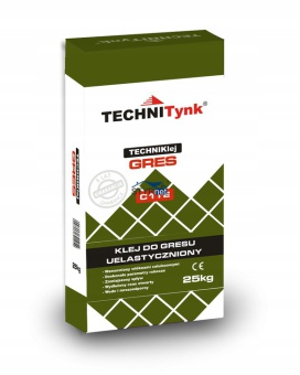 KLEJ DO GRESU UELASTYCZNIONY 48 SZT PO 25 KG =1200 KG TECHNItynk