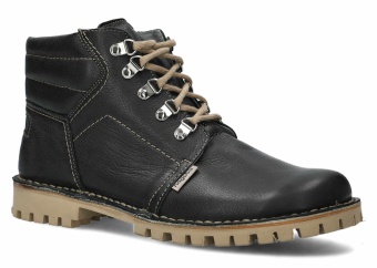 TREKKING MESKI MODEL 112 CZARNY RUSTIC + FILC - ROZMIAR 42
