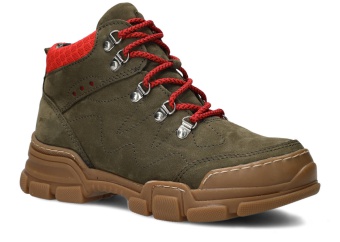 TRZEWIK MŁODZIEŻOWY MODEL 053 KHAKI SAMUEL + KRATKA - ROZMIAR 37