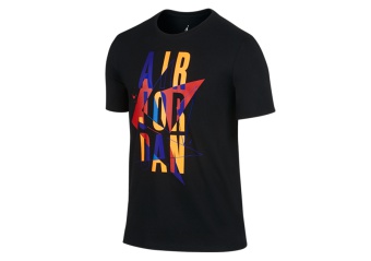 NIKE AIR JORDAN VII STACKED TEE BLACK BRIGHT CONCORD