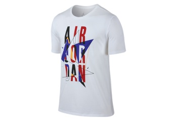 NIKE AIR JORDAN VII STACKED TEE WHITE BRIGHT CONCORD