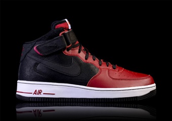 NIKE AIR FORCE 1 MID '07 BLACK TEAM RED