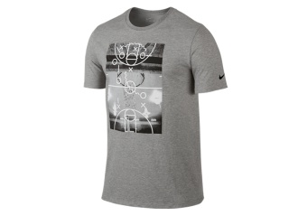 NIKE COURT PLAYS TEE GREY HEATHER