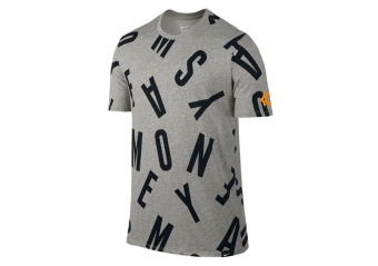 NIKE KD EASY MONEY AOP TEE GREY HEATHER BLACK