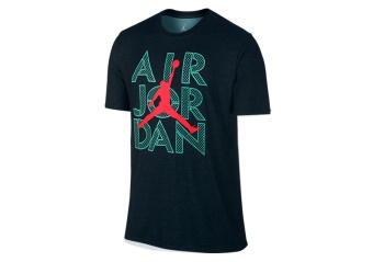 NIKE AIR JORDAN DRI-FIT TEE BLACK HYPER TURQUOISE INFRARED