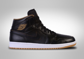 NIKE AIR JORDAN 1 RETRO MID BLACK METTALIC GOLD