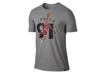 NIKE AIR JORDAN 6 NINETY ONE TEE DARK GREY HEATHER