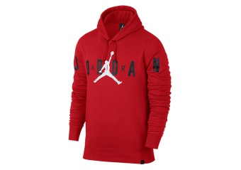 NIKE AIR JORDAN FLIGHT FLEECE GRAPHIC HOODIE GYM RED