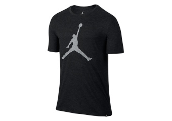 NIKE AIR JORDAN ICONIC JUMPMAN LOGO TEE BLACK HEATHER