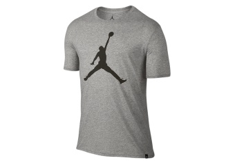 NIKE AIR JORDAN ICONIC JUMPMAN LOGO TEE DARK GREY HEATHER