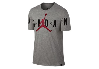 NIKE AIR JORDAN STRETCHED TEE DK GREY HEATHER/GYM RED