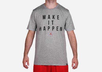 NIKE AIR JORDAN MAKE IT HAPPEN DRI-FIT TEE CARBON HEATHER