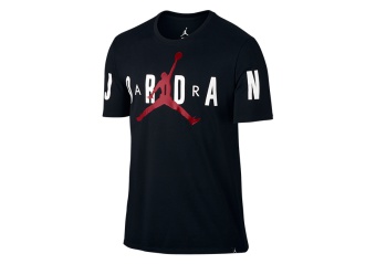 NIKE AIR JORDAN STRETCHED TEE BLACK/GYM RED