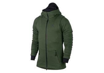 NIKE AIR JORDAN SHIELD FZ HOODIE DARK ARMY HTR/BLACK