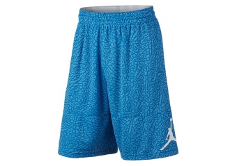 NIKE AIR JORDAN ELEPHANT PRINT BLOCKOUT BASKETBALL SHORT PHOTO BLUE