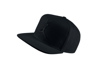 NIKE AIR JORDAN JUMPMAN PERFORATED SNAPBACK HAT BLACK