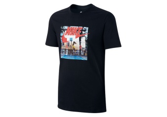 NIKE SPORTSWEAR HYBRID PHOTO TEE BLACK