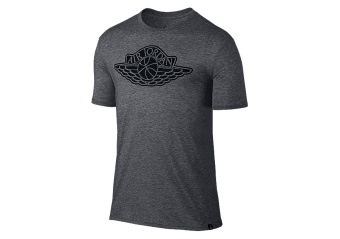 NIKE AIR JORDAN JSW ICONIC WINGS LOGO TEE CARBON HEATHER
