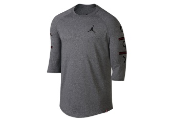 NIKE AIR JORDAN 6 TIMES RAGLAN TEE CARBON HEATHER