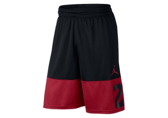 NIKE AIR JORDAN RISE TWENTY-THREE SHORTS BLACK GYM RED