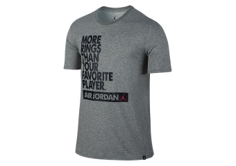 NIKE AIR JORDAN DRY MORE RINGS TEE CARBON HEATHER