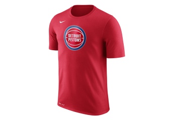 NIKE NBA DETROIT PISTONS DRY LOGO TEE UNIVERSITY RED