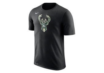 NIKE NBA MILWAUKEE BUCKS DRY TEE LOGO BLACK