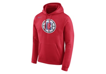 NIKE NBA LOS ANGELES CLIPPERS HOODIE CLUB LOGO UNIVERSITY RED