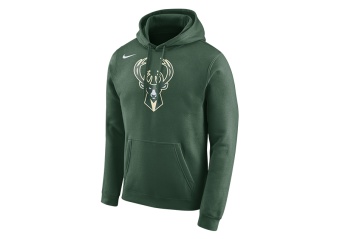 NIKE NBA MILWAUKEE BUCKS HOODIE CLUB LOGO FIR