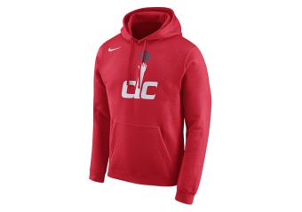 NIKE NBA WASHINGTON WIZARDS HOODIE CLUB LOGO UNIVERSITY RED