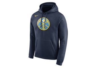 NIKE NBA DENVER NUGGETS HOODIE CLUB LOGO COLLEGE NAVY