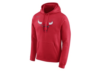 NIKE NBA CHICAGO BULLS HOODIE CLUB LOGO UNIVERSITY RED