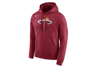 NIKE NBA MIAMI HEAT HOODIE CLUB LOGO TOUGH RED