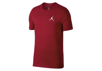 NIKE AIR JORDAN SPORTSWEAR SPECKLE ALLOVER PRINT TEE GYM RED
