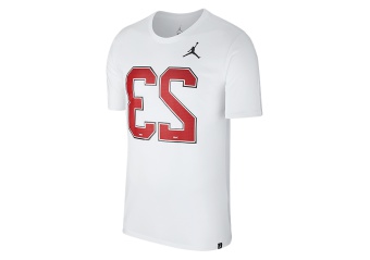 NIKE AIR JORDAN GAME SHOE BASKETBALL TEE WHITE