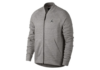 NIKE AIR JORDAN SPORTSWEAR WINGS FLEECE BOMBER JACKET DARK GREY HEATHER