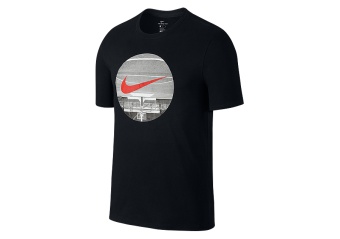 NIKE DRY BASKETBALL UPSIDE DOWN COURT TEE BLACK