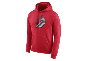 NIKE NBA PORTLAND TRAIL BLAZERS CLUB LOGO HOODIE UNIVERSITY RED