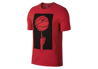 NIKE DRY SPINNING BALL BASKETBALL TEE UNIVERSITY RED