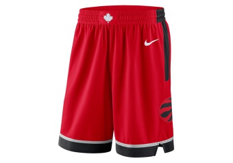 NIKE NBA TORONTO RAPTORS SWINGMAN ROAD SHORTS UNIVERSITY RED