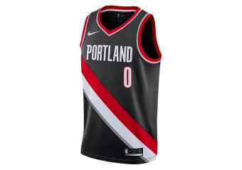 NIKE NBA PORTLAND TRAIL BLAZERS DAMIAN LILLARD SWINGMAN JERSEY ROAD BLACK
