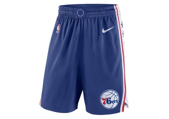 NIKE NBA PHILADELPHIA 76ERS SWINGMAN SHORTS ROAD RUSH BLUE