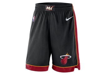 NIKE NBA MIAMI HEAT SWINGMAN SHORT ROAD BLACK