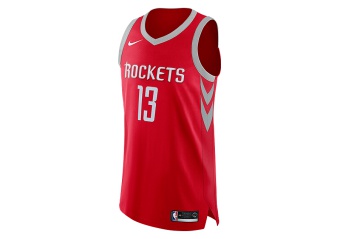 NIKE NBA HOUSTON ROCKETS JAMES HARDEN AUTHENTIC JERSEY ROAD UNIVERSITY RED