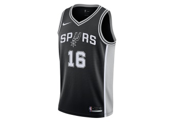 NIKE NBA SAN ANTONIO SPURS PAU GASOL SWINGMAN JERSEY ROAD BLACK