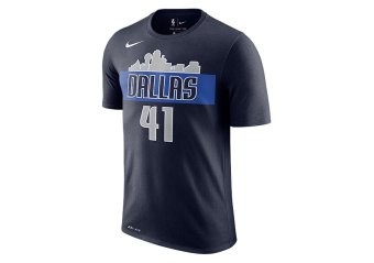 NIKE NBA DALLAS MAVERICKS DIRK NOWITZKI DRY TEE COLLEGE NAVY