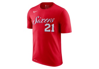 NIKE NBA PHILADELPHIA 76ERS JOEL EMBIID DRY TEE UNIVERSITY RED