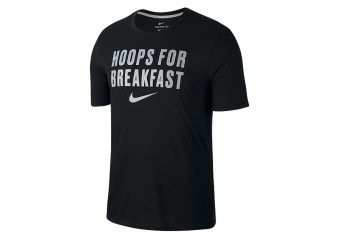 NIKE DRY 'HOOPS FOR BREAKFAST' BASKETBALL TEE BLACK